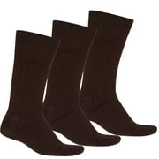 Sakkas Men's Cotton Blend Ribbed Dress Socks - Brown 3-Pack