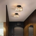 thumbnail image 5 of Crystal Ceiling Light Fixture, Semi Flush Mount Ceiling Light Modern Crystal Hallway Light, Gold Flush Mount Chandelier for Entryway Kitchen Bedroom Living Room Entryway(Black), 5 of 6
