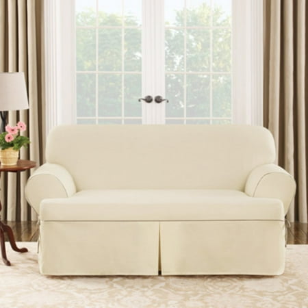 Sure Fit Cotton Duck T Cushion Sofa Cover Fit Cotton Duck T Cushion Sofa Cover