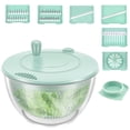 thumbnail image 1 of Salad Spinner with 6 Blade Slicer Multifunctional Detachable Lettuce Vegetable Washer Fruit Dryer Bowl (lightgreen ), 1 of 10