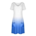thumbnail image 7 of Summer Dresses for Women 2025 Loose V Neck Short Sleeve Casual T Shirt Dress Cute Gradient Sundress with Pockets, 7 of 7