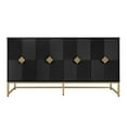 thumbnail image 4 of 59" Black Modern Sideboard Buffet Cabinet with Diamond Carving and Adjustable Shelves for Living Room Dining Room, 4 of 16