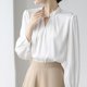 thumbnail image 5 of Sudaderas con cremallera,Blusa plisada con cuello en V para mujer, manga corta, poliéster, informal, estampada, para uso diario, sopatenor, 5 of 7