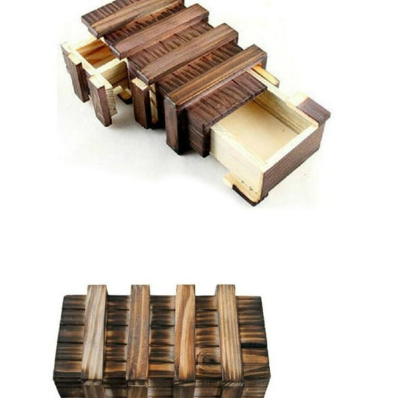 IBASETOY Small Safe Box Wooden Box Bamboo 2Pcs