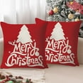thumbnail image 2 of Dmlowu Christmas Pillow Covers 18x18, Red Merry Christmas Pillow Covers for Couch, Extra Soft Warm Throw Pillow Covers for Holiady Party Christmas Decorations, 2 of 7