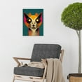 thumbnail image 2 of Multicoloured Retro Cyborg Cat Hybrid In Teal Background Unframed Wall Art Print Poster Home Decor, 2 of 3