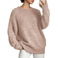 thumbnail image 3 of PRETTYGARDEN Womens Fall Long Sleeve Sweater Crew Neck Fuzzy Loose Fit Chunky Knit Pullover Sweaters Going Out Tops, 3 of 9