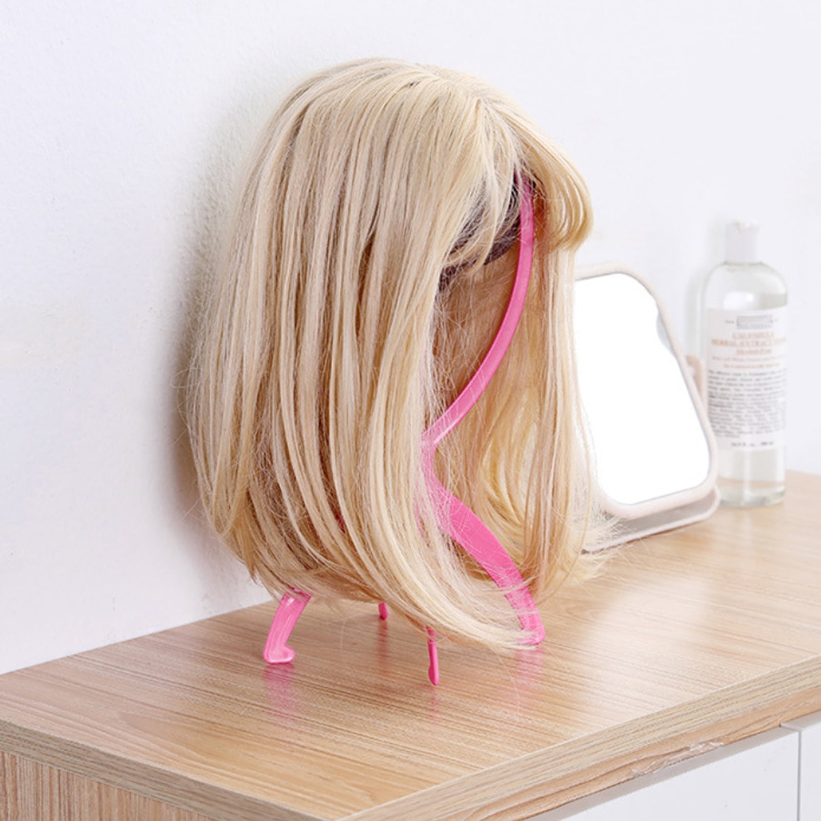 2Pcs Portable Wig Head Stand Holder Hair Styling Display Beauty
