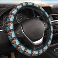 thumbnail image 4 of Kdxio Ice Blue Coastal Lion Print Elastic Stretch Steering Wheel Cover,Auto Steering Wheel Cover,15 Inch Anti-Slip,Warm in Winter and Cool in Summer,Fit Suvs,Vans Cars,Trucks, 4 of 5