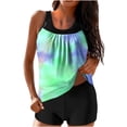 thumbnail image 1 of Trajes de Baño de Mujer Más Tamaño Impresión Bowknot Dos Piezas con Pantalones Cortos, Pantalones Cortos de Tamaño Más para las Mujeres, 1 of 8
