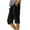 Black, variant on hotojiny Bermuda Shorts for Women Cotton Linen Knee Length Summer Casual Long Shorts Loose High Waisted Ruffle Hem Shorts with Pockets