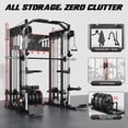 thumbnail image 5 of GOIMU SM4 Smith Machine Power Cage, 2500 lbs Multi‑Function Home Gym with Dual Pulley System, Lat Pulldown & Low Row, Anti‑Derailment Pulley, Weight Storage & Full Training Attachments, 5 of 10