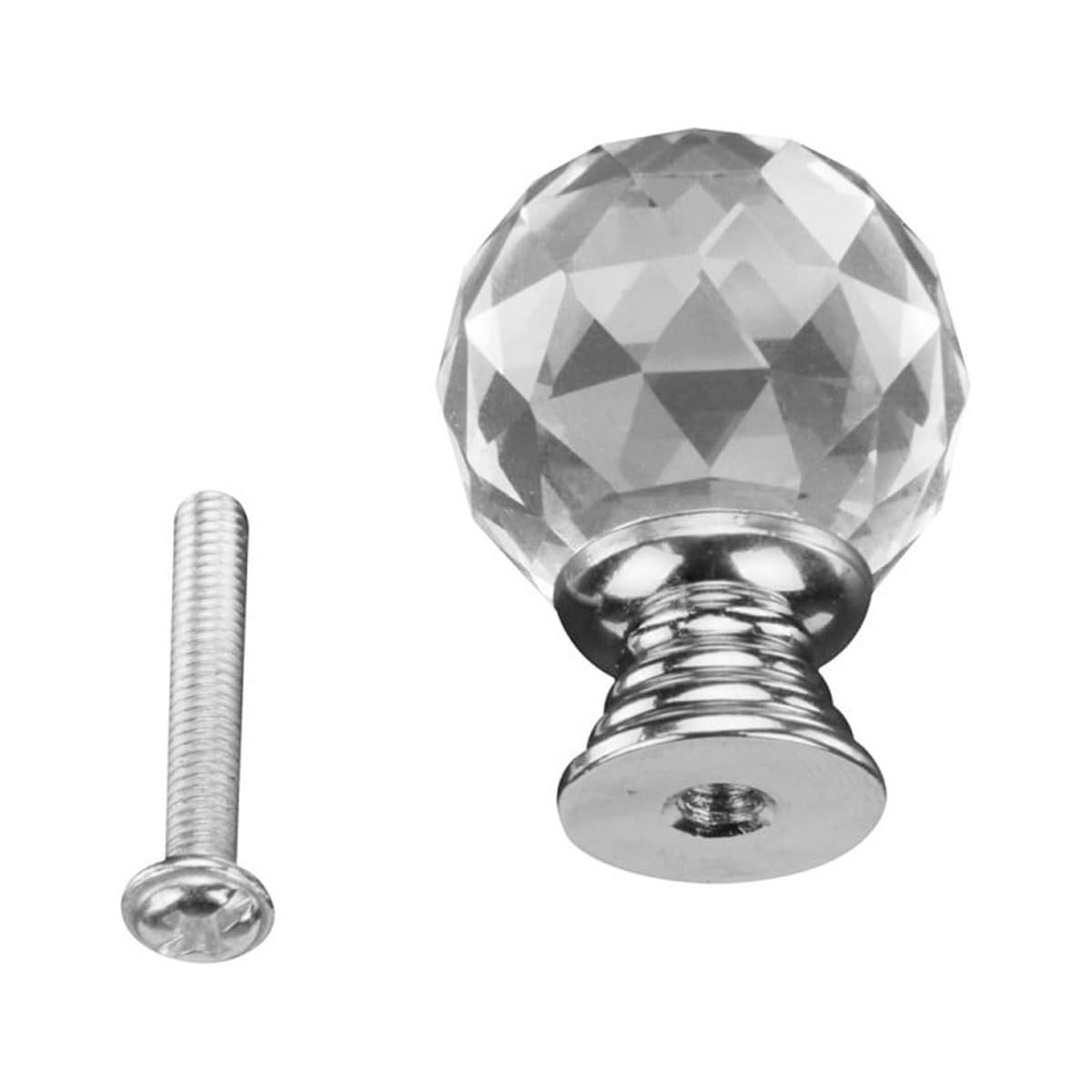 Clear Glass Kitchen Cabinet Knobs 25mm Round 10 pcs | Renovators Supply