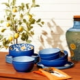thumbnail image 3 of Mainstays by Becky G. & Alejandra Bamboo Melamine 12-Piece Dinnerware Set, Lemon & Blue, 3 of 11