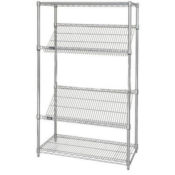 18" Deep x 36" Wide x 54" High 4 Tier Slanted Wire Shelf Starter