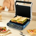 thumbnail image 1 of GETHFSA 1200W Indoor Electric Contact Grill & Panini Press with Non-Stick Dishwasher-Safe Plates, Independent Temperature Control 180°F–460°F, 7 Cooking Modes, Timer & Adjustable 5-Level Angles, 1 of 9