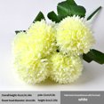 thumbnail image 2 of Ramo de flores artificiales de 5 cabezas Ceremonia de banquete de boda Decoración floral Tela de seda Flor falsa con hojas, Blanco Eigraketly HA6561-01B, 2 of 6