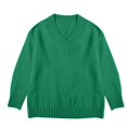 thumbnail image 4 of NMMUED Sweaters for Women Pullover Sweaters for Women V Neck Sweaters for Women Knit Sweater for Women, Green L, 4 of 8