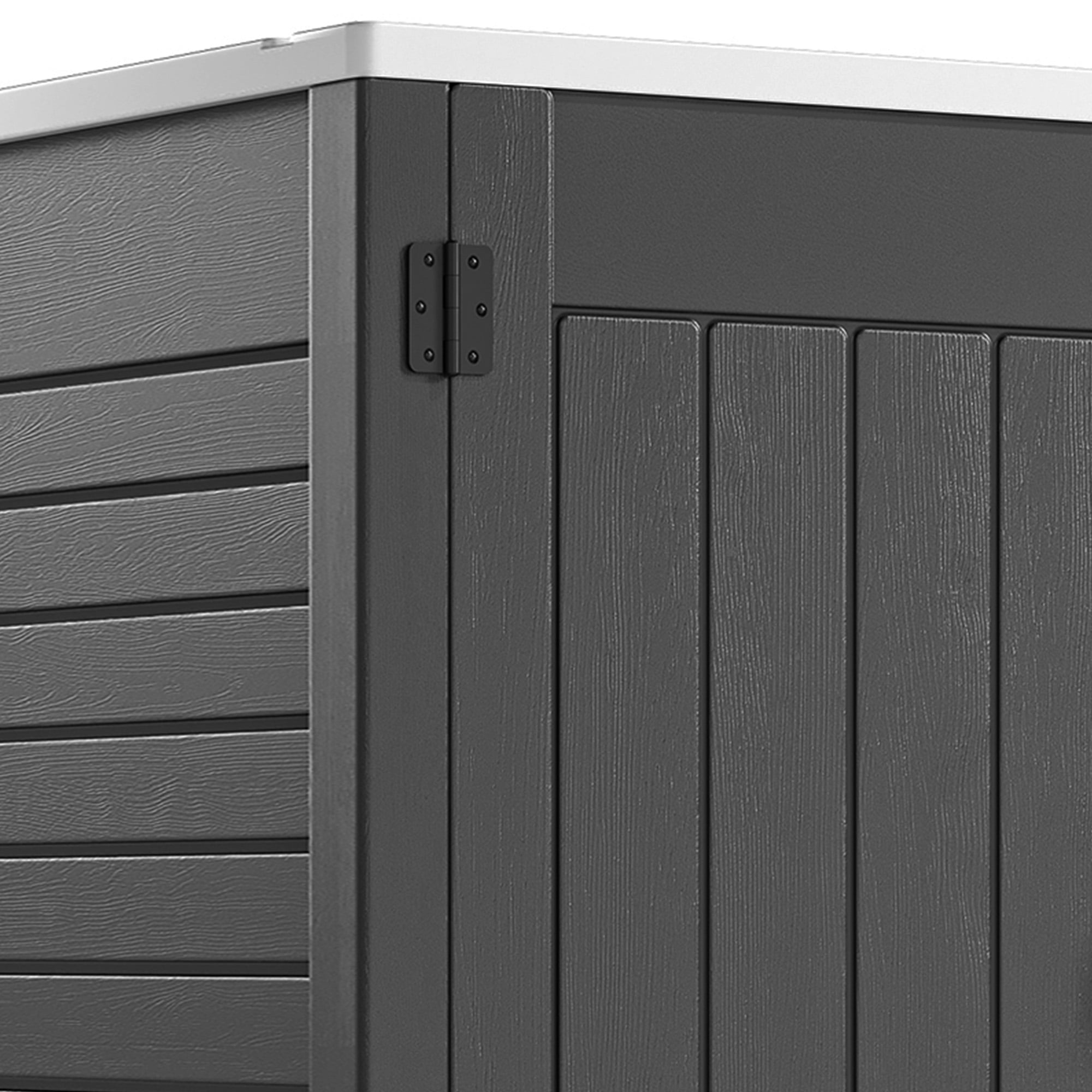 Uforic Outdoor Storage Shed, 59 Cu Ft Tool Shed Ideal for Garden, Garage & Patio, Lockable Door, Dark Gray