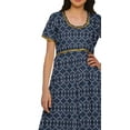 thumbnail image 5 of Moomaya Printed Front Slit Dresses For Women Short Sleeve Kurti Summer Wear, 5 of 6