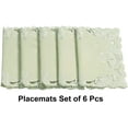 Light Green Placemats Set of 6 Rectangle Lace Linen Place Mats