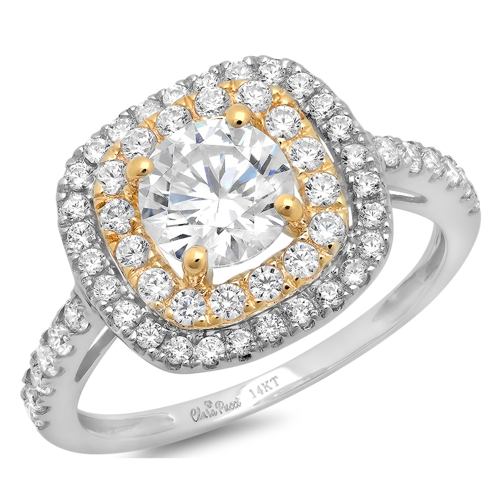 10K White Gold Over Silver Pave Wedding Engagement Band Simu Diamond Ladies Ring 