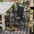 thumbnail image 3 of Flash Furniture Set of 4 Mystic Folding Patio Sling Chairs, Outdoor Textilene Lawn Chairs with Armrests in Black, 3 of 14