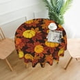 thumbnail image 2 of Fall Pumpkin Tablecloth 60 Inch Round Autumn Thanksgiving Table Cloth Dust-Proof Wrinkle Resistant Rustic Tablecloth for Holiday Kitchen Dining Room Party Picnic Indoor Outdoor, 2 of 6