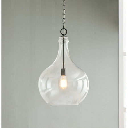 Rhone Oil Rubbed Bronze with Clear Glass 1 Light Pendant