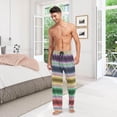 thumbnail image 7 of Mexican Serape Stripes Ghost Pajama Pants, Men's Lounge Pants Light with Drawstring and Pockets, Christmas New Year Birthday Father's Day Gifts, 7 of 7