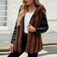 thumbnail image 5 of Chaqueta de invierno con capucha para mujer, cálida y con parches de ry, color liso, 5 of 7