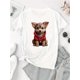 thumbnail image 2 of Women's Casual Hoodie Puppy Graphic Tee - Short Sleeve, Round Neck, Comfortable Polyester Blend, Machine Washable, Perfect for Casual Attire, 2 of 8