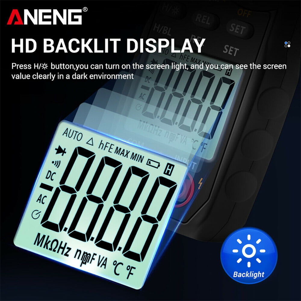 Bxmavoj Digital Clamp Meter 4000 Counts AC DC Multimeter with LCD Display, ABS, 183 * 488 * 33 mm