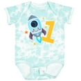 thumbnail image 3 of Inktastic Rocket Spaceship Happy First Birthday Boys or Girls Baby Bodysuit, 3 of 5