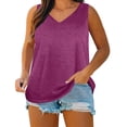 thumbnail image 2 of Uootdi Womens Tank Tops V Neck Loose Fit Sleeveless Solid Color Stretchy Breathable Pullovers Casual Daily Tops Loungewear Style Gift, 2 of 8