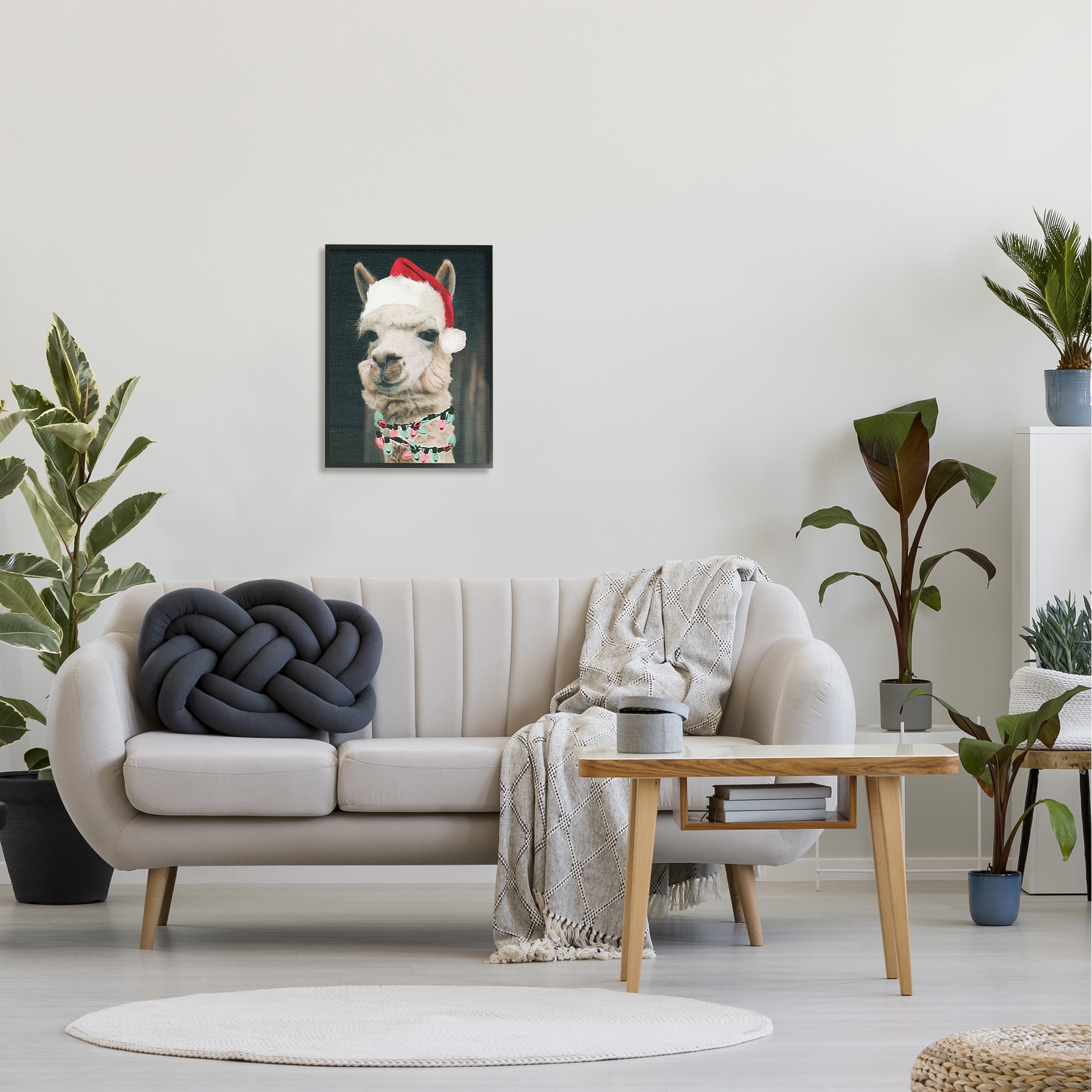 The Stupell Home Decor Collection Christmas Llama Oversized Framed Giclee Texturized Art, 16 x 1.5 x 20
