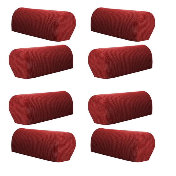 de 8 Protectores de Reposabrazos para Sofás Accesorio para Sillón en Poliéster borgoña