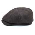 thumbnail image 2 of Hombres Casual Ivy Newsboy Sombrero Hombre Fieltro Otoño e Invierno Gorra Papá Ocio Boina Gorras Invierno Lana Flat Octagon Cap Ajustable 55-61cm Gao Jinjia LED, 2 of 2