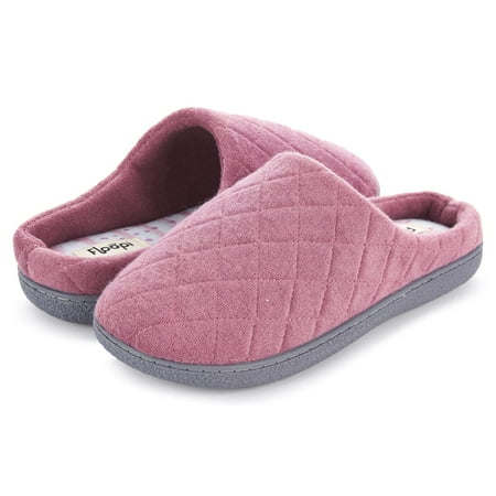 

Floopi Womens Quilted Terry Clog Slipper Indoor Outdoor W/Memory Foam