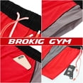 thumbnail image 5 of BROKIG Mens 5" Gym Bodybuilding Shorts Running Workout Lightweight Shorts with Pockets (X-Large, Red), 5 of 6