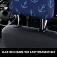 thumbnail image 6 of 2 PCS Car Headrest Cover, anchors waves navyblue cool Soft Car Seat Head Rest Cover Protector Interior Car Accessories Seat Covers for Cars Truck Auto Only Covers, 6 of 8