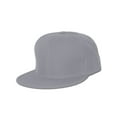 thumbnail image 1 of Plain Fitted Flat Bill Hat, Solid and Neon Colors Available, Grey 7, 1 of 1