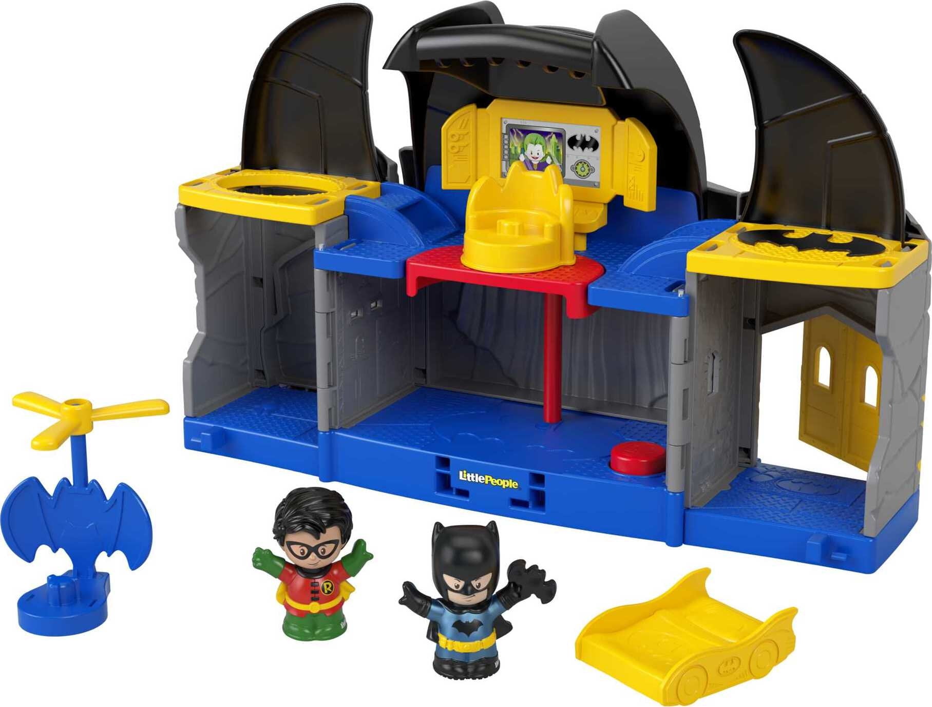 Gift for Kids 4 to 8 Years Old & Fans of Batman Storage Hot Wheels DC Batcave Playset with Batman Character Car Exclusive Replica of the Batcave from The Batman Movie 