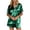 Green, variant on Busydd Ladies Pajamas Sets Casual Comfortable Solid Color Satin Sleepwear Short Sleeve Button Down Tops and Shorts Pj Sets S