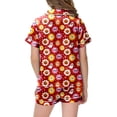 thumbnail image 5 of NIEWTR Halloween Pajamas Girls Pumpkin Ghost Print Short Sleeve Button Down Girls PJS Kids Sleepwear Nightwear Loungewear Set Kids Pajamas Girls, 5 of 5