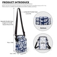 thumbnail image 6 of HELLHERO Adjustable Shoulder Strap Crossbody Sling Bag, Polyester Shoulder Bag for Unisex, Navy White Hibiscus, 6 of 7