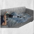 thumbnail image 6 of Sports Soft Flannel Fleece Throw Blanket, Ice Hockey Player with Stick and Puck Mountain Background Canadian, Cozy Plush for Indoor and Outdoor Use, 60" x 80", Charcoal Grey White, by Ambesonne, 6 of 6