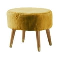 thumbnail image 5 of Home Soft Things Heavy Faux Fur Oval Ottoman - Lemon Curry - 22" x 18" x 18", 5 of 5