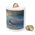 thumbnail image 3 of Eagle Piggy Bank, Majestic Huge Bird Flying Above the Sea into the Starry Sky Freedom Themed Image, Ceramic Coin Bank Money Box for Cash Saving, 3.6" X 3.2", Multicolor, by Ambesonne, 3 of 4