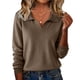 thumbnail image 4 of AUNVITO Women's V-Neck Slim Fit Long Sleeve Knit Sweater with Lightweight Comfort, 4 of 9